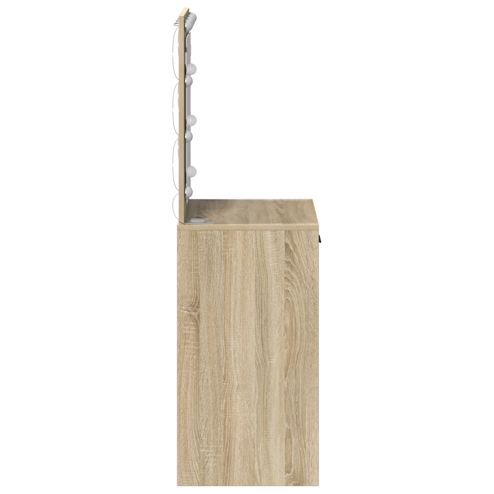 sminkebord med LED-lamper Sonoma eik 50x41x135 cm