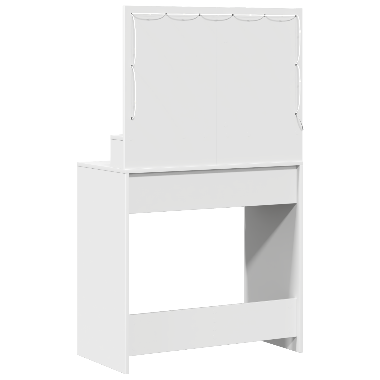 Sminkebord med LED-lys, Hvit, 79x41x135 cm