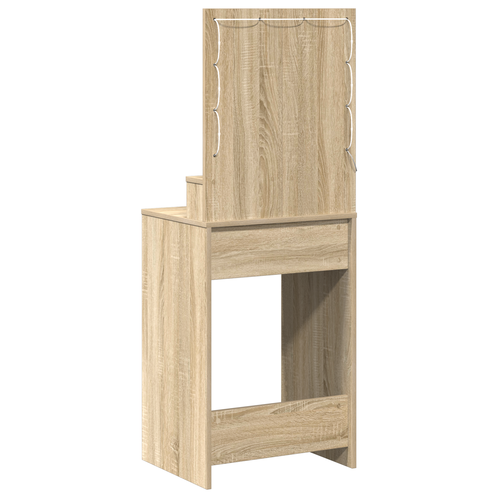 Sminkebord med LED-lamper, Sonoma Eik 50x41x135 cm