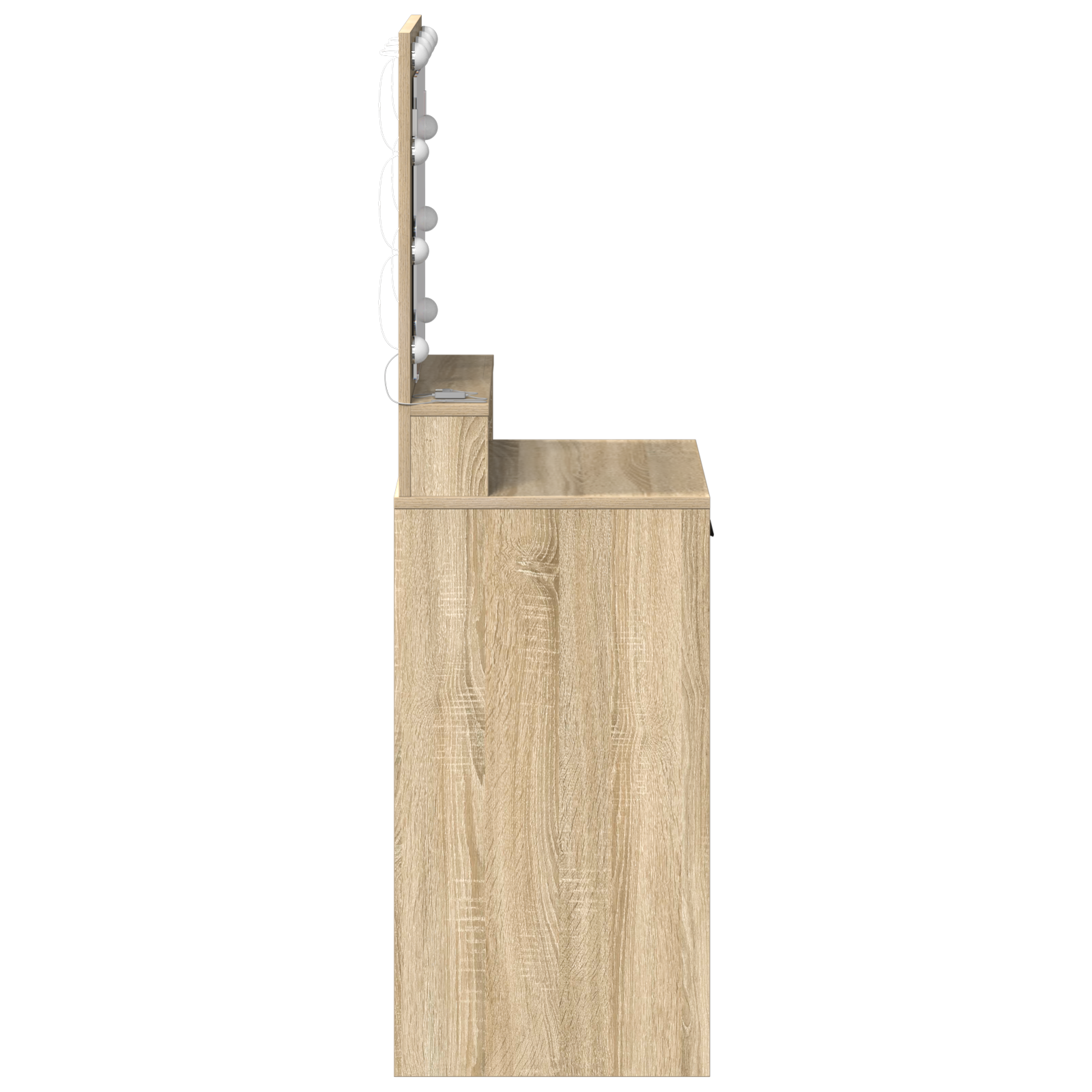 Sminkebord med LED-lamper, Sonoma Eik 50x41x135 cm