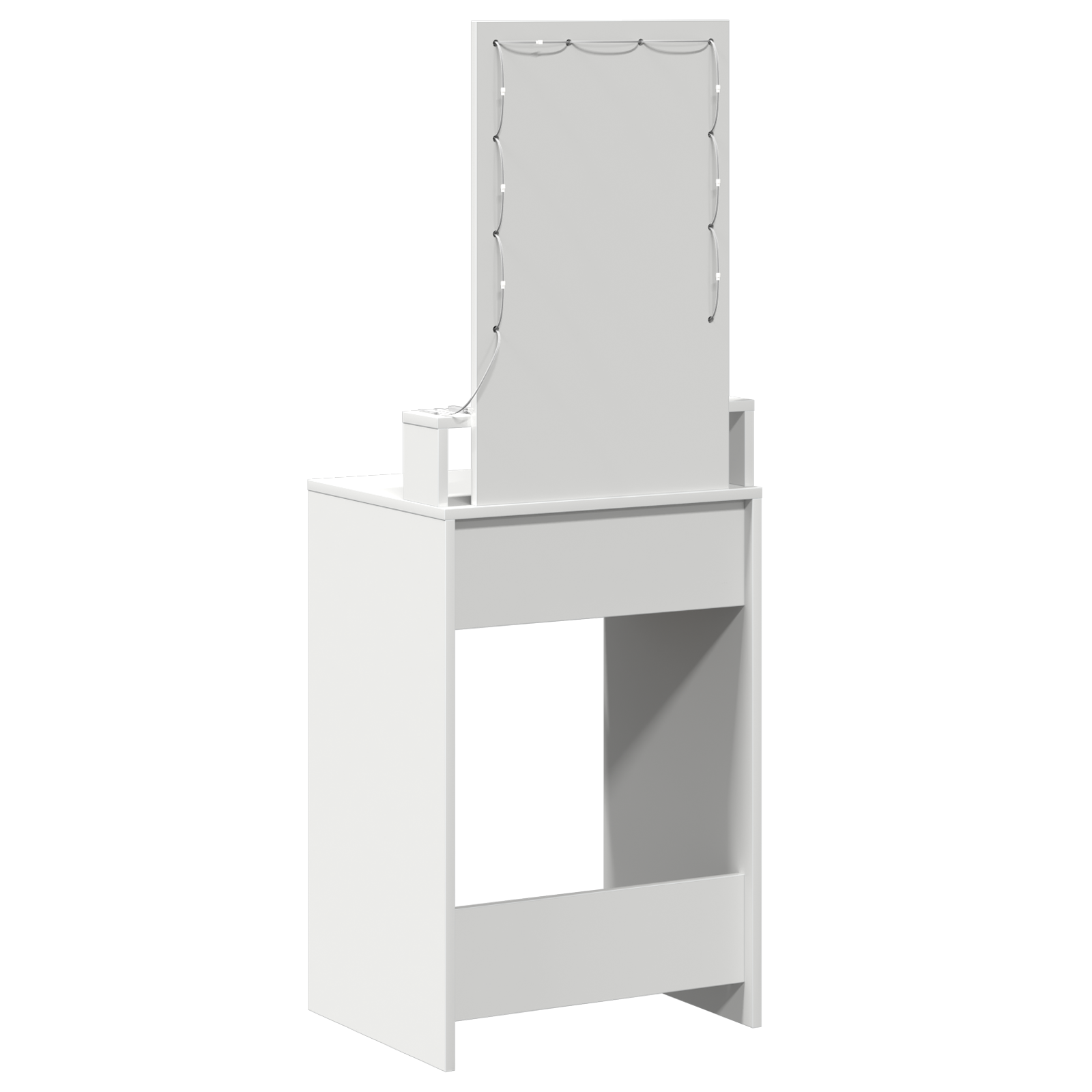 Sminkebord med LED-lamper Hvit 50x41x140 cm