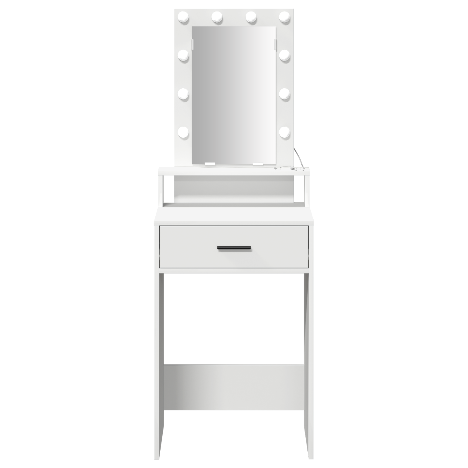 Sminkebord med LED-lamper Hvit 50x41x140 cm