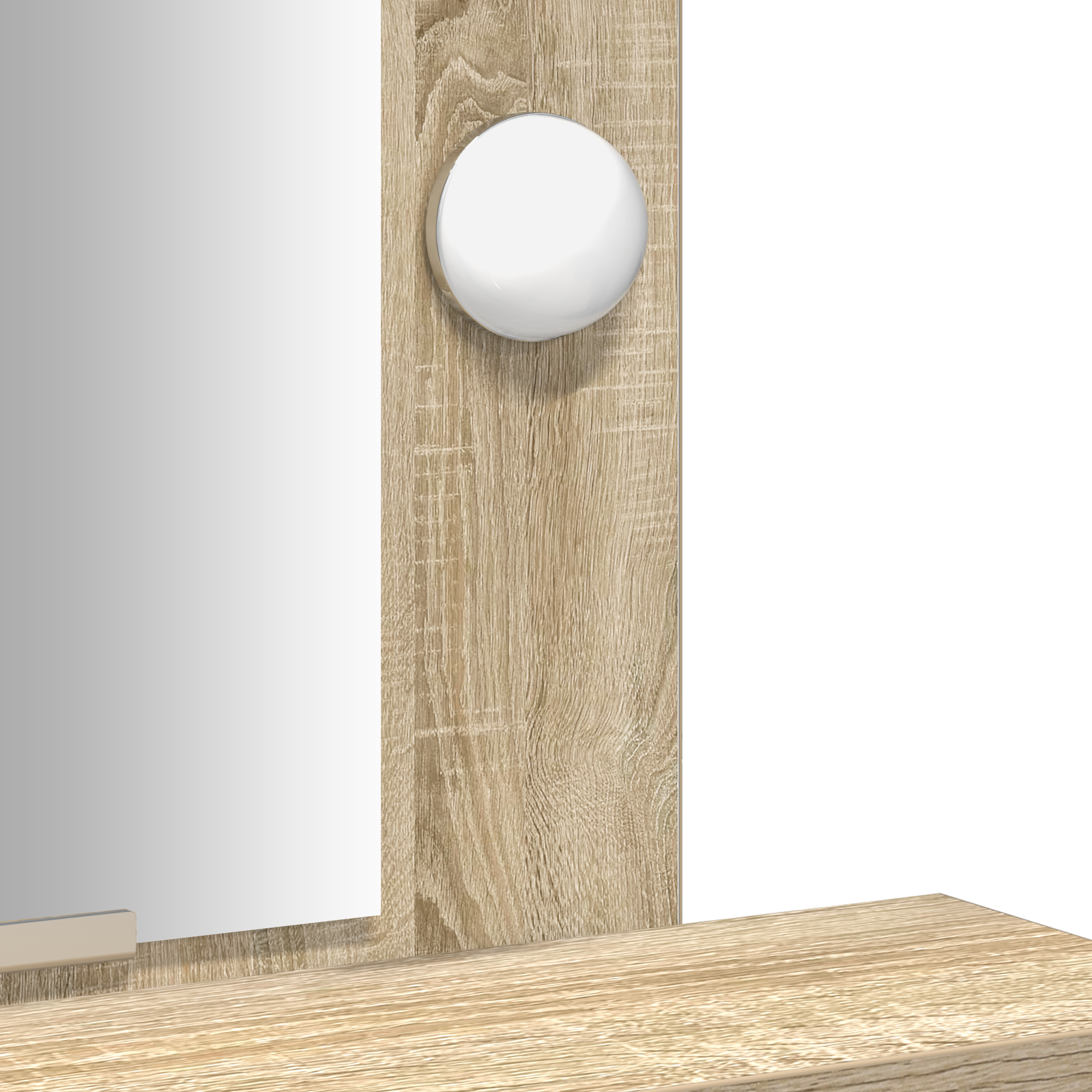 sminkebord med LED-lamper - Sonoma eik - 50x41x140 cm