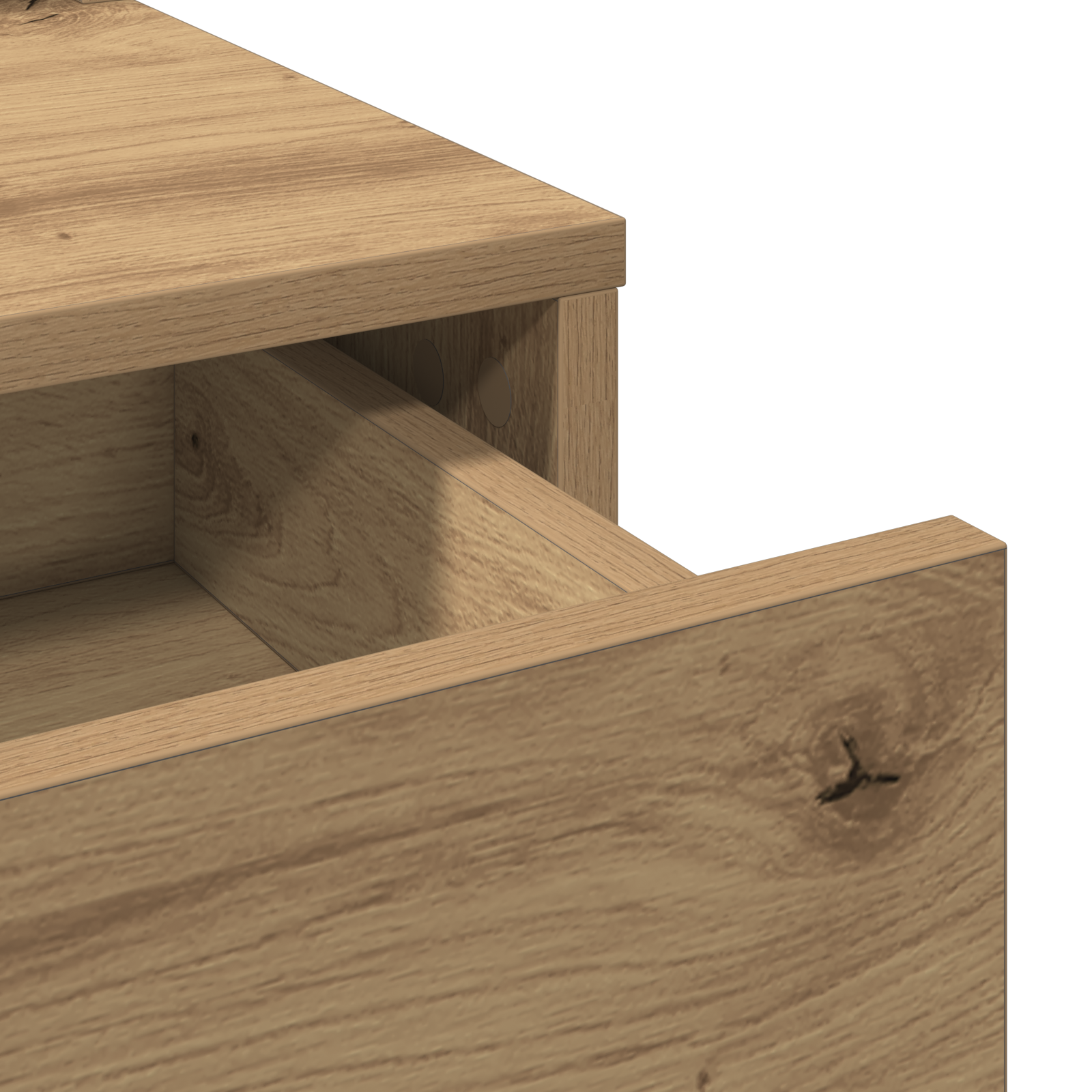 Sminkebord med LED-lamper i Artisan Eik 50x41x140 cm