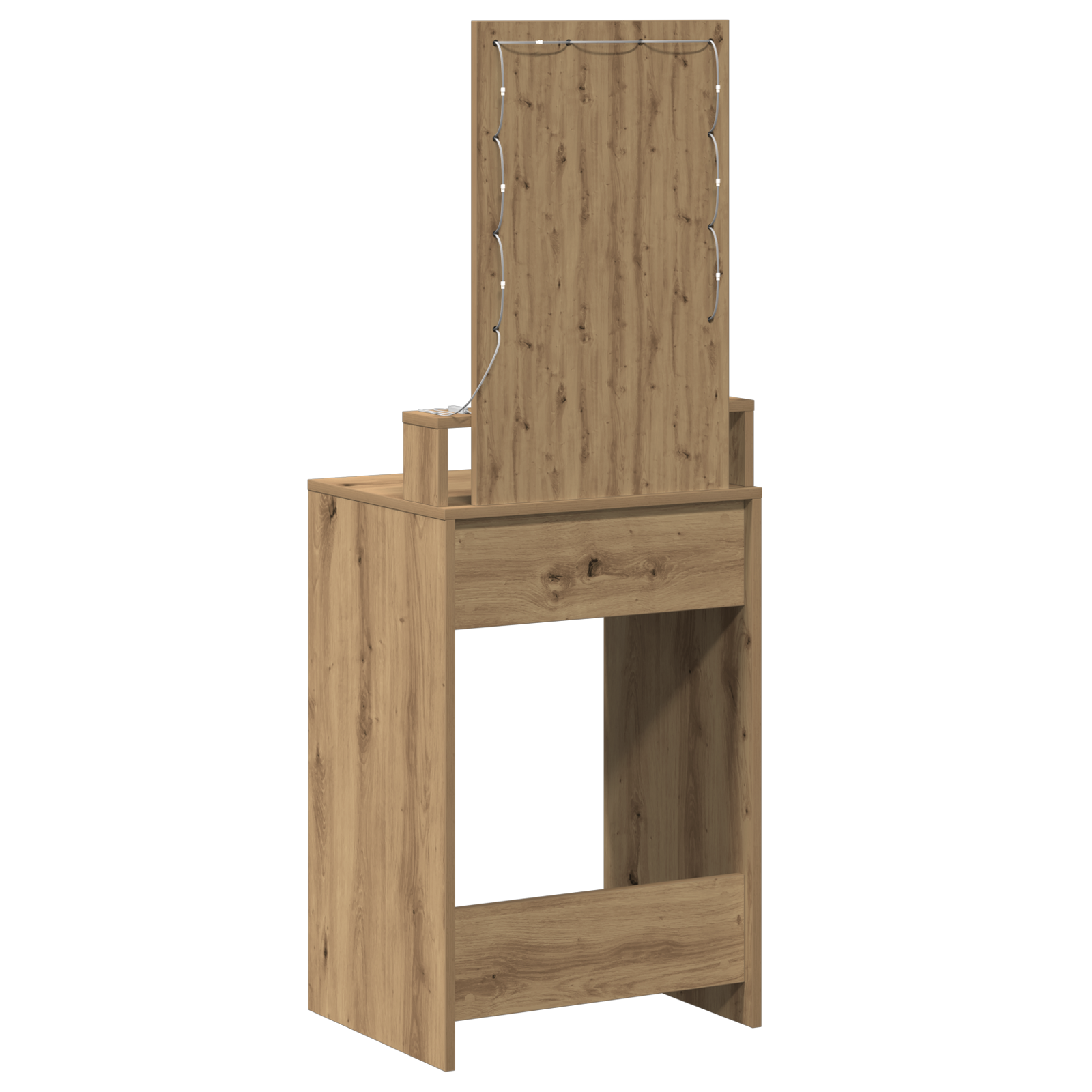 Sminkebord med LED-lamper i Artisan Eik 50x41x140 cm