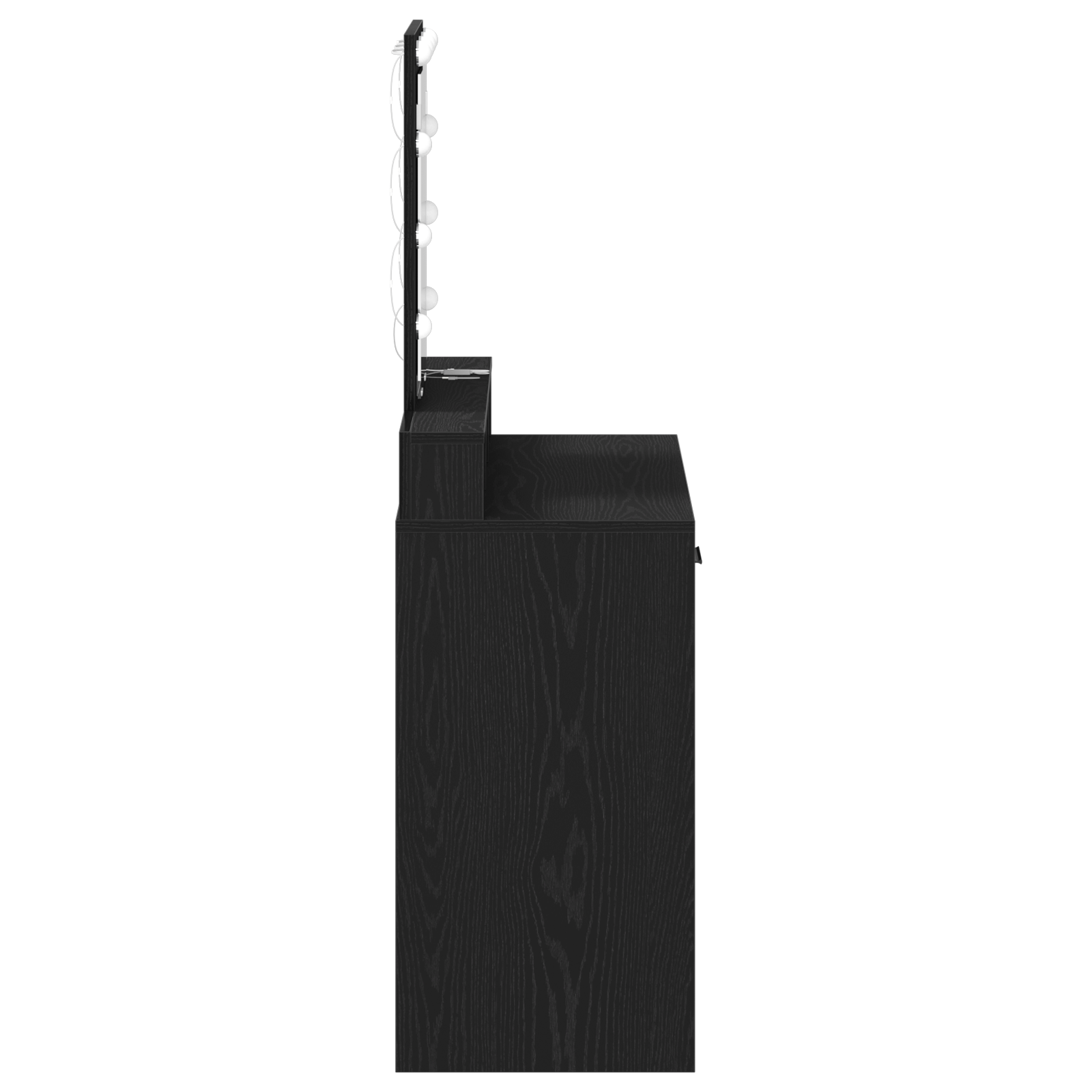 Sminkebord med LED Lys, Svart Eik, 79x41x140 cm
