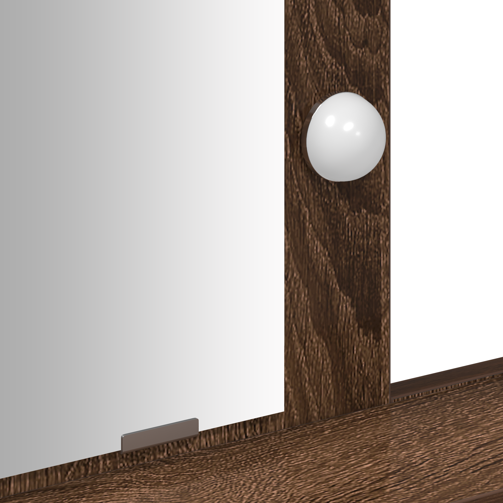 Sminkebord med LED-lamper i brun eik 79x41x140 cm