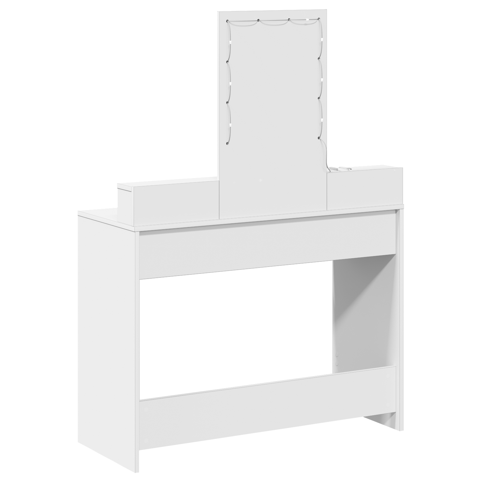 Sminkebord med LED-lamper Hvit 100x41x140 cm